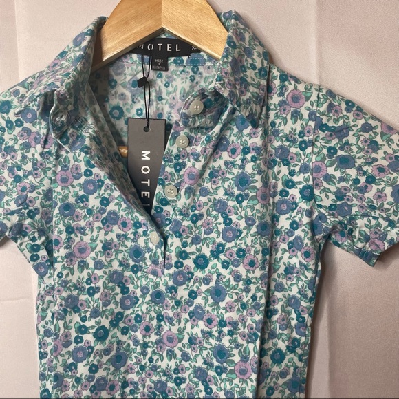 Motel Jeeves Dress Flower Power in Blue NWT - Picture 4 of 5